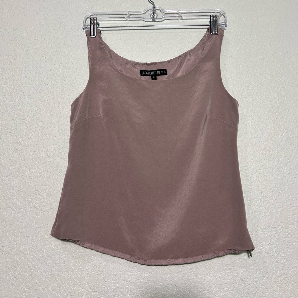 Lafayette 148 New York gray silk blouse